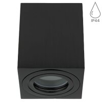 Deckenspots GU10 Bad IP44 Aufbauspot Eckig Schwarz...