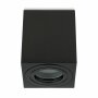 Deckenspots GU10 Bad IP44 Aufbauspot Eckig Schwarz gebürstet 230V | LED Spots Decke Aluminium (Ohne Leuchtmittel)