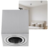 Aufbauspots LED Aufbaustrahler eckig gebürstet GU10...