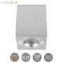 Aufbaustrahler GU10 230V LED Aufbauspot Deckenstrahler Bad IP44 | Eckig Aluminium Gebürstet