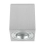 Deckenspots GU10 Bad IP44 Aufbaustrahler Eckig alu gebürstet 230V | LED Spots Decke Aluminium (Ohne Leuchtmittel)