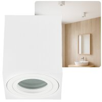 IP44 GU10 LED Aufbaustrahler Bad Eckig Weiß Matt |...