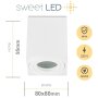 Deckenspots GU10 Bad IP44 Aufbauspot Eckig Weiß 230V | LED Spots Decke Aluminium (Ohne Leuchtmittel)