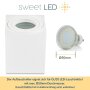 Deckenspots GU10 Bad IP44 Aufbauspot Eckig Weiß 230V | LED Spots Decke Aluminium (Ohne Leuchtmittel)