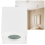 Deckenspots GU10 Bad IP44 Aufbauspot Eckig Weiß 230V | LED Spots Decke Aluminium (Ohne Leuchtmittel)
