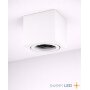 50mm LED Aufbauspot Eckig Weiß | Alu Gehäuse 230V Schwenkbar