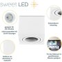 50mm LED Aufbauspot Eckig Weiß | Alu Gehäuse 230V Schwenkbar