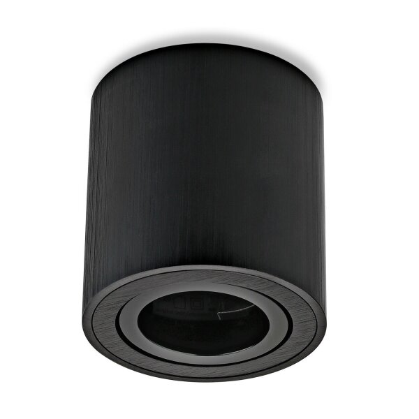 Deckenspots LED GU10 Aufbauspot Schwarz Rund Schwenkbar | LED Spots Decke Aluminium 230V inkl. Fassung (Ohne Leuchtmittel)