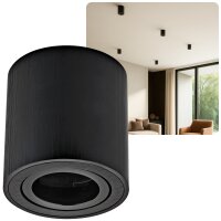 LED Aufbauspot GU10 Schwenkbar Schwarz Gebürstet |...