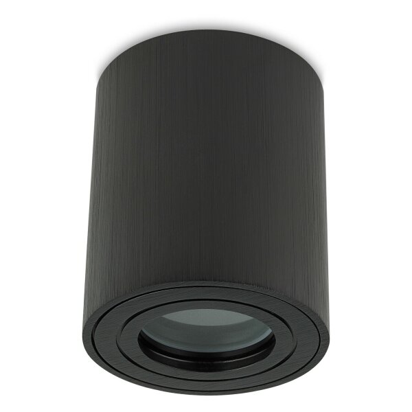 LED Aufbauspot GU10 IP44 Schwarz | rund Bad 230V
