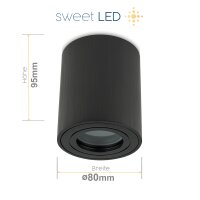 IP44 Aufbauspot Bad – GU10 LED Aufbaustrahler 230V...