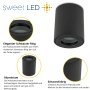 LED Aufbauspot GU10 IP44 Schwarz | rund Bad 230V