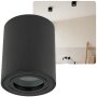 LED Aufbauspot GU10 IP44 Schwarz | rund Bad 230V