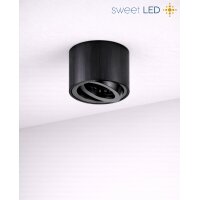 Schwarz Alu Aufbauspot Gehäuse 230V | Rund...