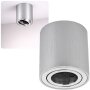 Deckenspots LED GU10 Alu Gebürstet Rund | Aufbaustrahler Decke Aluminium Aufputz Spots Schwenkbar 230V (Ohne Leuchtmittel)