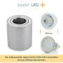 GU10 Aufbaustrahler aus Aluminium rund schwenkbar | LED Aufbauspot 230V (ohne Leuchtmittel)