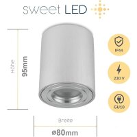IP44 LED Aufbauspots Flach 95mm – GU10...
