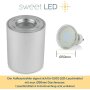 LED Aufbaustrahler GU10 IP44 Alu gebürstet | Spot rund Bad 230V