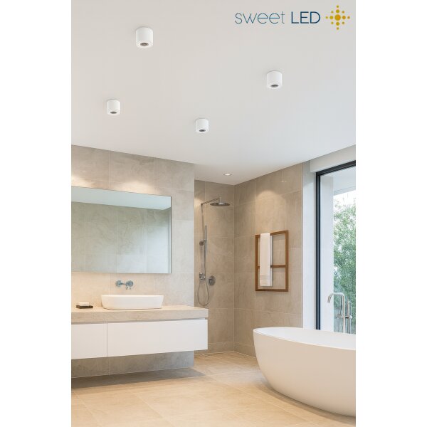 Aufbaustrahler IP44 GU10 LED Bad - Aluminium Weiß Matt 230V | Aufbauspot (Ohne Leuchtmittel)