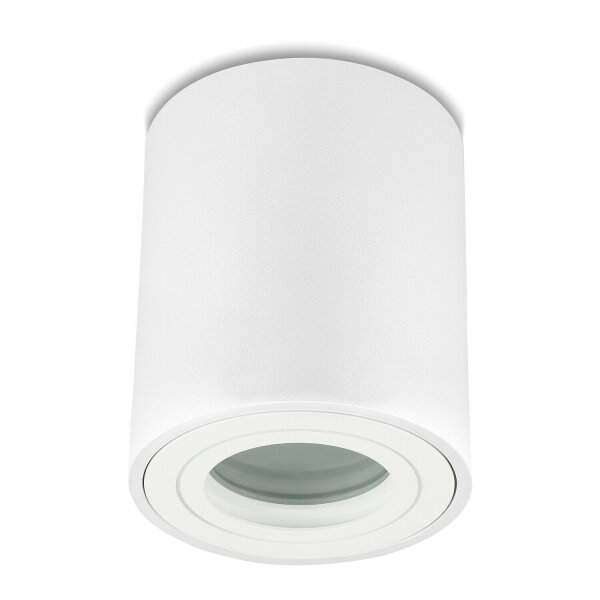 Deckenspots LED GU10 IP44 Bad Aufbauspot rund Weiß matt 230V | LED Spots Decke Aluminium (Ohne Leuchtmittel)