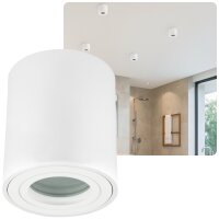 Aufbaustrahler IP44 GU10 LED Bad - Aluminium Weiß Matt 230V | Aufbauspot (Ohne Leuchtmittel)