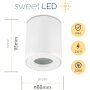 Deckenspots LED GU10 IP44 Bad Aufbauspot rund Weiß matt 230V | LED Spots Decke Aluminium (Ohne Leuchtmittel)