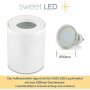 Deckenspots LED GU10 IP44 Bad Aufbauspot rund Weiß matt 230V | LED Spots Decke Aluminium (Ohne Leuchtmittel)