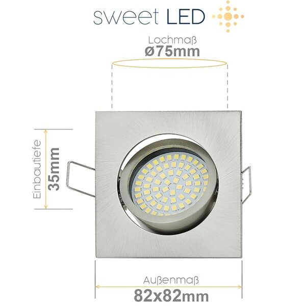 LED Einbaustrahler 5W Dimmbar Flach | 230V Kaltweiß Deckenspots