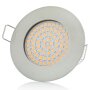 Einbaustrahler 230 Volt - LED Deckenstrahler dimmbar flach 35 mm Einbautiefe - Led Leuchtmittel Wohnzimmer rund chrom gebürstet 5W Spot kaltweiß