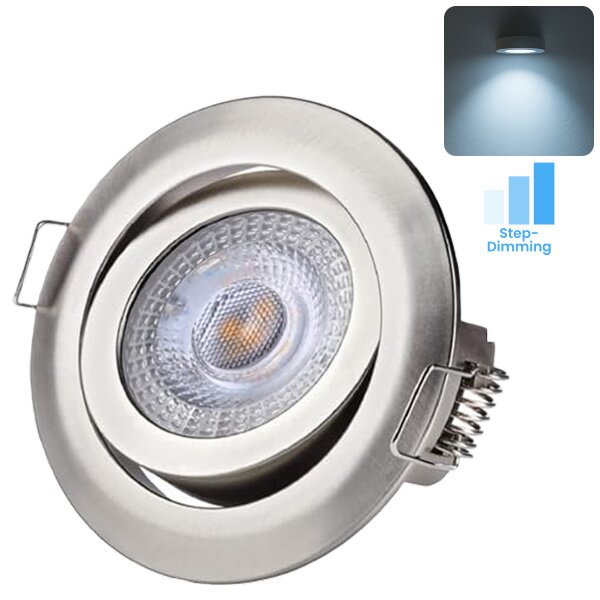 LED Einbaustrahler 5W 3-Step Dimmbar | Kaltweiß Einbauleuchten