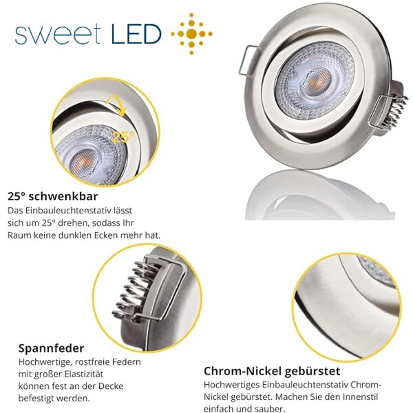 LED Einbaustrahler 5W 3-Step Dimmbar | Kaltweiß Einbauleuchten