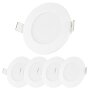 Sparpack LED Einbaustrahler 230V Bad - LED Spot Strahler rund weiß IP44 5 Watt warmweiß - Einbautiefe ca. 50 mm 5er SET
