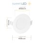 Sparpack LED Einbaustrahler 230V Bad - LED Spot Strahler rund weiß IP44 5 Watt warmweiß - Einbautiefe ca. 50 mm 5er SET