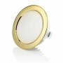 LED Möbel Einbaustrahler 12V - Led Leuchtmittel für Bad IP44 flach ca. 21 mm Einbautiefe - Möbeleinbauleuchten LED rund goldfarbig warmweiß 3.5W