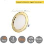 LED Möbel Einbaustrahler 12V - Led Leuchtmittel für Bad IP44 flach ca. 21 mm Einbautiefe - Möbeleinbauleuchten LED rund goldfarbig warmweiß 3.5W