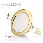 Möbel LED Einbaustrahler 12V - Möbeleinbauleuchten LED Flach Bad IP44 rund goldfarbig kaltweiß - Mini Led Strahler 3.5W ca. 20 mm Einbautiefe