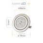 Led Möbel Einbaustrahler 12V 3W - Leuchte Wohnzimmer Modern IP20 chrom gebürstet rund warmweiß LED - Led Einbauspots Flach ca. 30 mm Einbautiefe