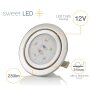 Led Möbel Einbaustrahler 12V 3W - Leuchte Wohnzimmer Modern IP20 chrom gebürstet rund warmweiß LED - Led Einbauspots Flach ca. 30 mm Einbautiefe