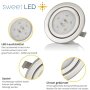 Led Möbel Einbaustrahler 12V 3W - Leuchte Wohnzimmer Modern IP20 chrom gebürstet rund warmweiß LED - Led Einbauspots Flach ca. 30 mm Einbautiefe