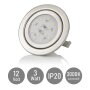 Led Möbel Einbaustrahler 12V 3W - Leuchte Wohnzimmer Modern IP20 chrom gebürstet rund warmweiß LED - Led Einbauspots Flach ca. 30 mm Einbautiefe