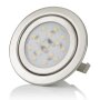 Led Möbel Einbaustrahler 12V 3W - Leuchte Wohnzimmer Modern IP20 chrom gebürstet rund warmweiß LED - Led Einbauspots Flach ca. 30 mm Einbautiefe