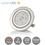 Möbel Einbaustrahler flach 31mm - LED Einbauspots chrom gebürstet rund - Deckenstrahler inkl. Leuchtmittel warmweiß 3 Watt 250lm