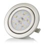 Möbel Einbaustrahler flach 31mm - LED Einbauspots chrom gebürstet rund - Deckenstrahler inkl. Leuchtmittel warmweiß 3 Watt 250lm