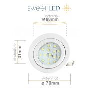 Einbaustrahler LED 230 Volt Möbel - Led Strahler...