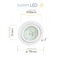 Einbaustrahler LED 230 Volt Möbel - Led Strahler Flach 30 mm Einbautiefe - Möbeleinbauleuchten Led Flach 3 Watt weiß warmweiß 3000K