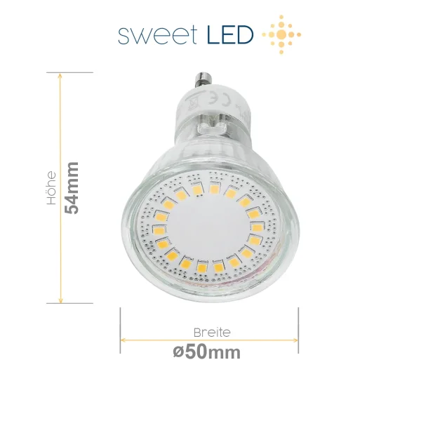 LED Einbauspots 230V GU10 | 10er LED Einbaustrahler 5W Kaltweiß Chrom