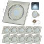 LED Einbauspots 230V GU10 | 10er LED Einbaustrahler 5W Kaltweiß Chrom