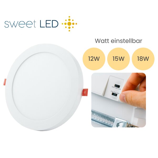 LED Panel CCT 230V 12W-15W-18W | 230V Deckenspots rund weiß