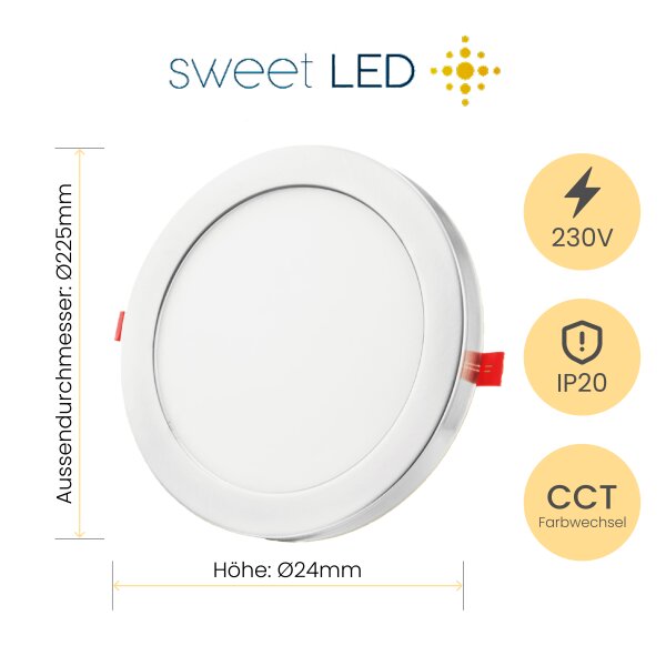 LED Einbaustrahler CCT 12W 15W 18W  Dimmbar | LED Panel 230V