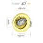 Einbaustrahler LED 3-Stufen dimmbar rund Gold farbig 5W kaltweiß